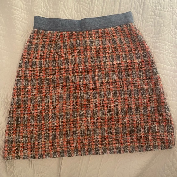 Maje Red and Blue Tweed A-Line Skirt - Picture 4 of 4